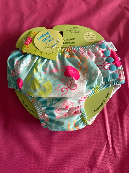 i play. Other - i play. Swim Diaper Cover in Aqua with Pink Jellyfish